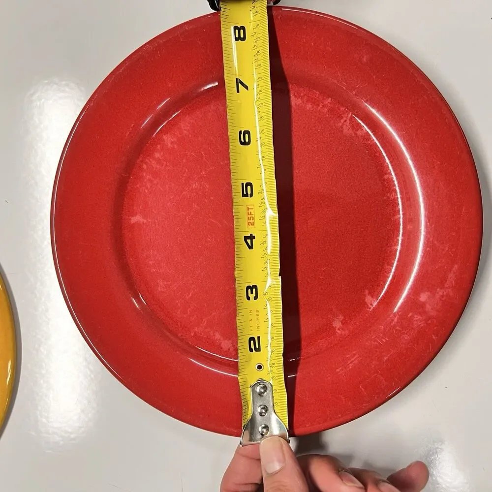 Vintage Waechtersbach Germany Plates Set 3 Red Orange Yellow 8” MCM